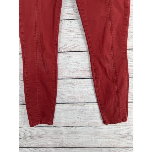 Anthropologie Green Dot Front Seam Pants Women's Size 27 Brick Red - Picture 5 of 10